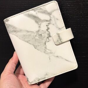 filoFAX White Marble Cover Personal Organizer Notebook